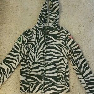 Lucky Brand women's S zebra zipper hoodie